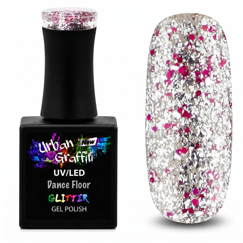 Dance Floor - UGGP-A0909 roza in srebrni bleščeči gel lak Urban Graffiti 15ml