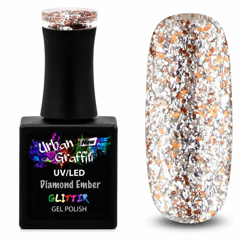 Diamond Ember - UGGP-A0911 Urban Graffiti srebrni in zlati bleščeči gel lak 15ml